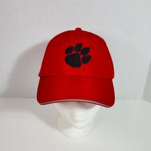 Core 365 Red Paw Print Velcro Back Baseball Hat Cap